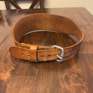 Altus Brown Leather Weightlifting Belt Mens Powerlifting Lumbar Support 28"-39"